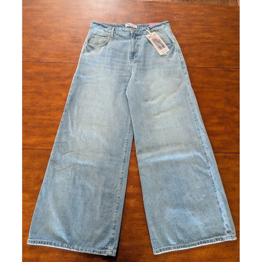 Wide Leg Denim Jeans -low Sit Waist -Light Wash YMI Baggy Billie Pants 11/30 New
